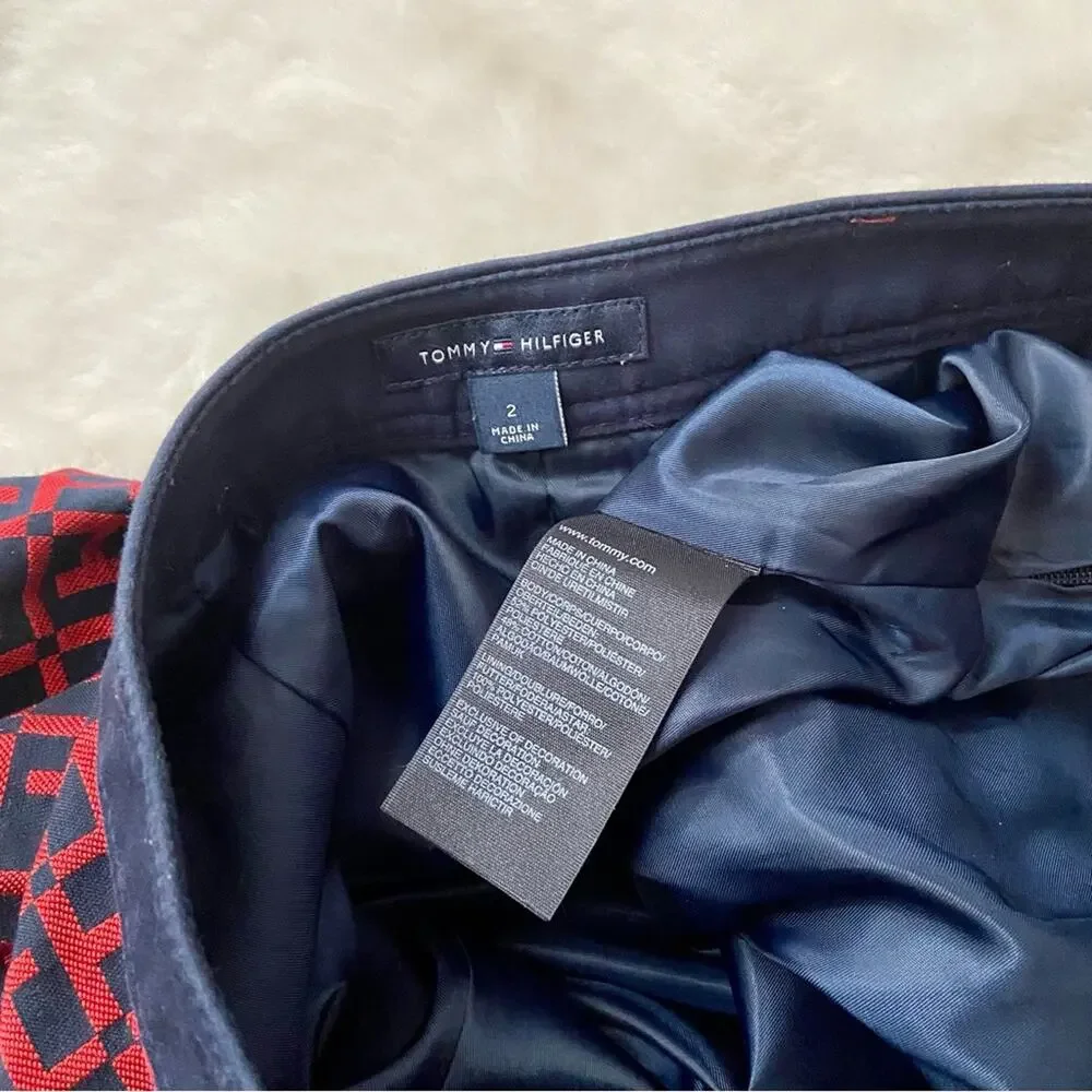 Tommy Hilfiger Blue And Red Logo Mini Skirt Size 2